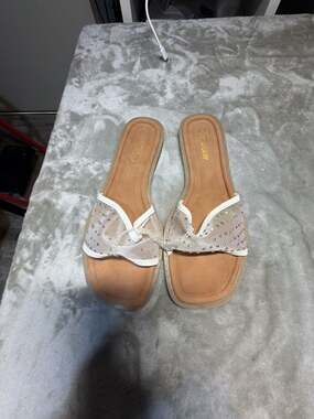 Forever Rhinestone Mesh Bow Flat Sandals